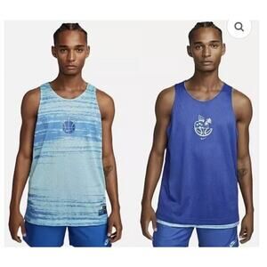 New Nike Mesh Basketball Jersey Reversible Blue DV9606 482 Men's Size L